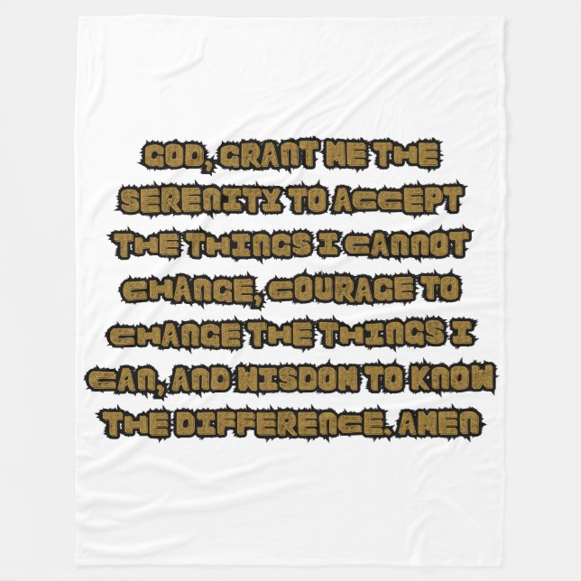 Faith Based Serenity Prayer Quote Fleecefilt (Framsidan)