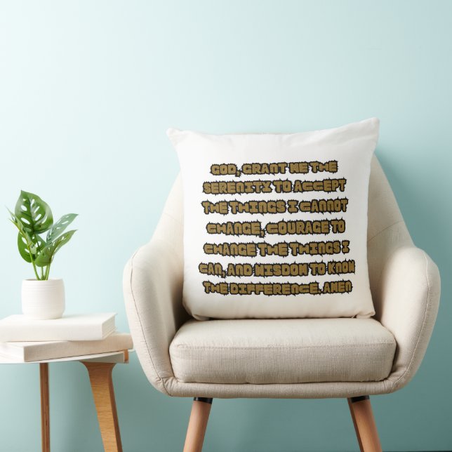 Faith Based Serenity Prayer Quote Kudde (Stol)