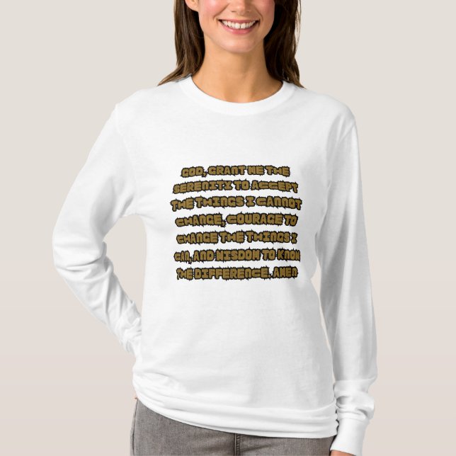 Faith Based Serenity Prayer Women's Långärmad T Shirt (Framsida)