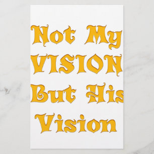 Faith-based Text Art: Inte min vision utan hans vi Brevpapper
