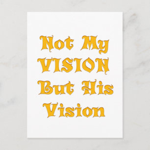 Faith-based Text Art: Inte min vision utan hans vi Vykort