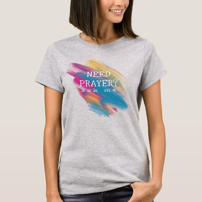 Faith-baserade t-shirts för kvinnor med vit text (Framsida)