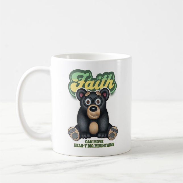 Faith Bear Inspirational Design Kaffemugg (Vänster)