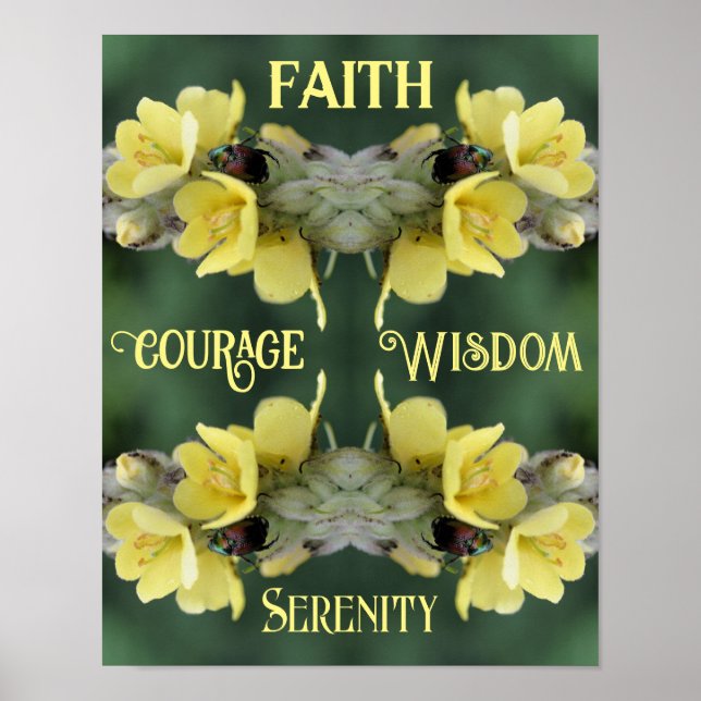 Faith Beetle Flower Abstrakt inspirational Poster (Framsidan)