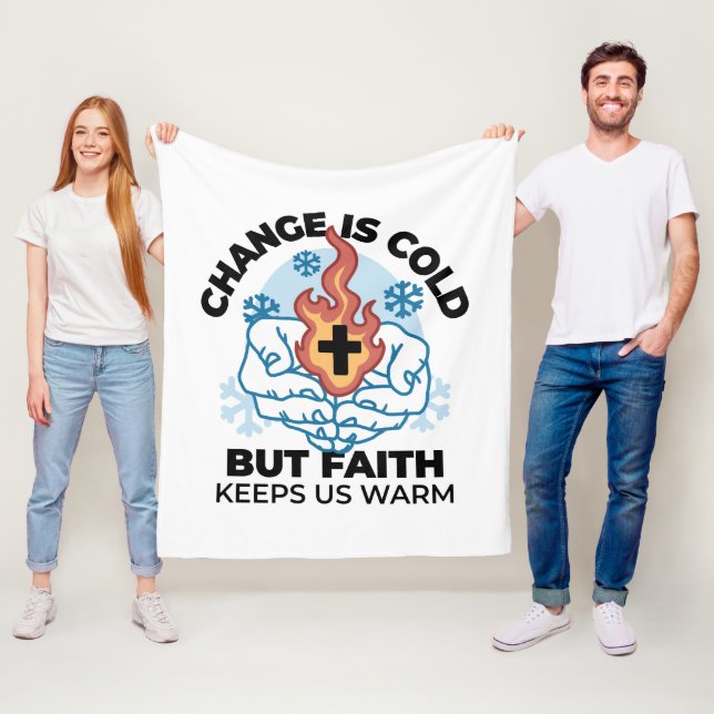 Faith Behållas US Warm - Upliiting Winter Artwork Fleecefilt (På plats)