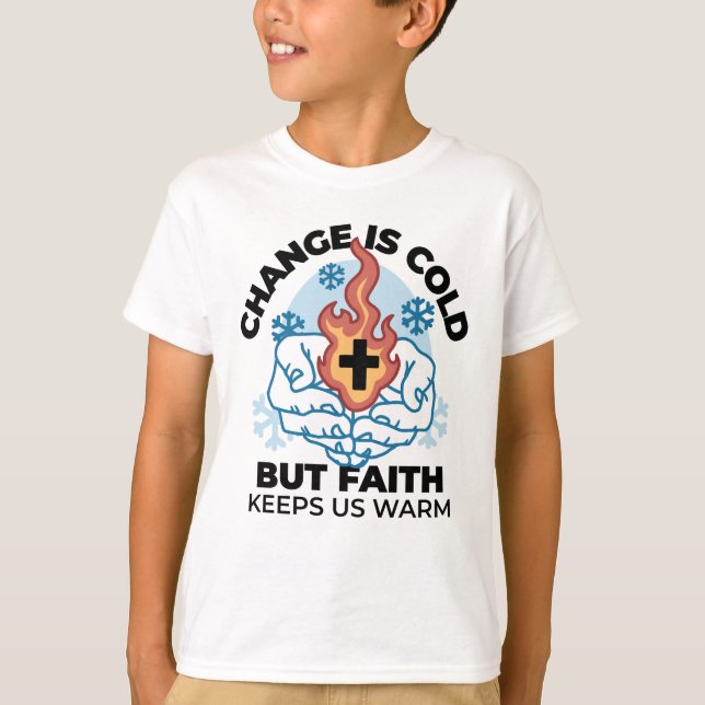 Faith Behållas US Warm - Upliiting Winter Artwork T Shirt (Framsida)