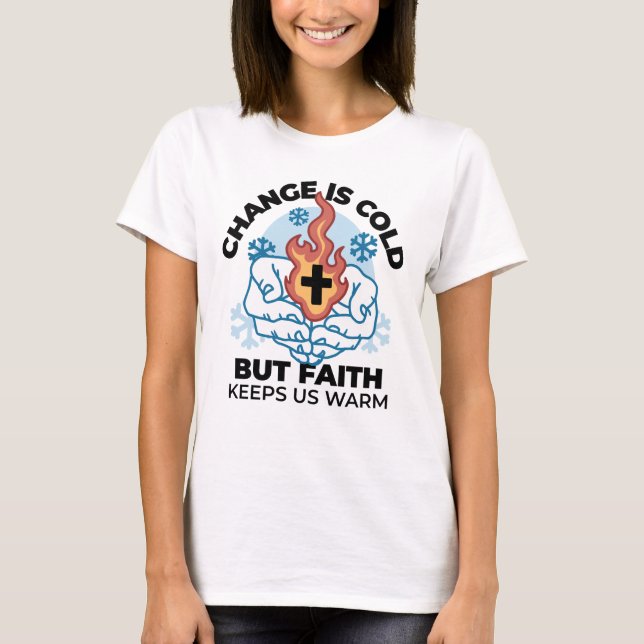 Faith Behållas US Warm - Upliiting Winter Artwork T Shirt (Framsida)