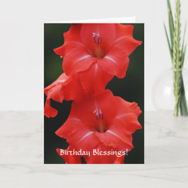 Faith Bevackra Red Flowers Birthday Card Kort