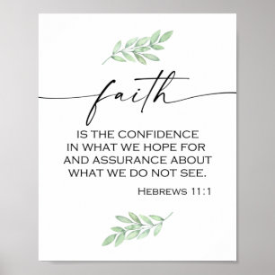 Faith Bible Verse från Hebrews 11:1 Poster