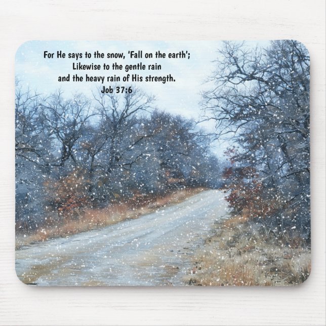 Faith Bible Verse Snow Mouse Pad Musmatta (Framsidan)