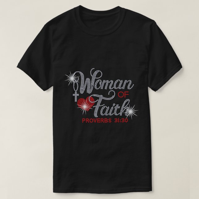 Faith Bling Rhinestone Funny Christian Bi T Shirt (Design framsida)