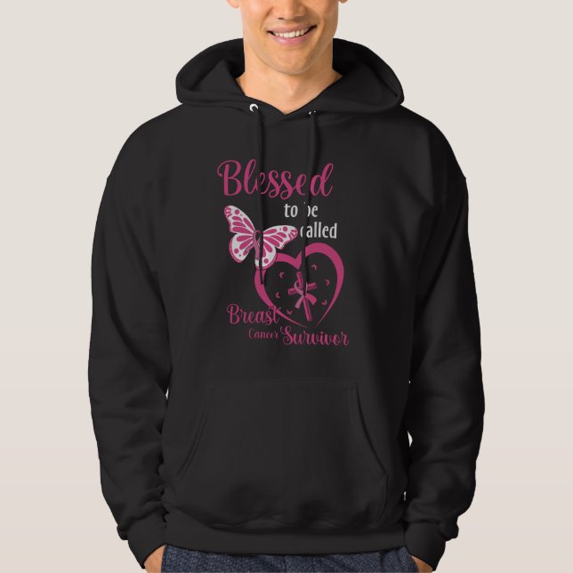 Faith Blsed to to be anropas Bröstcancer överlevan Hoodie (Framsida)
