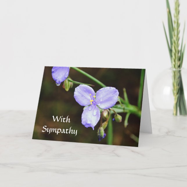 Faith Blue Flower Blommigt Sympathy Card Kort (Framsida)
