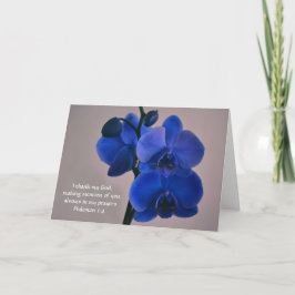 Faith Blue Orchid Prayer-anteckningskort Kort