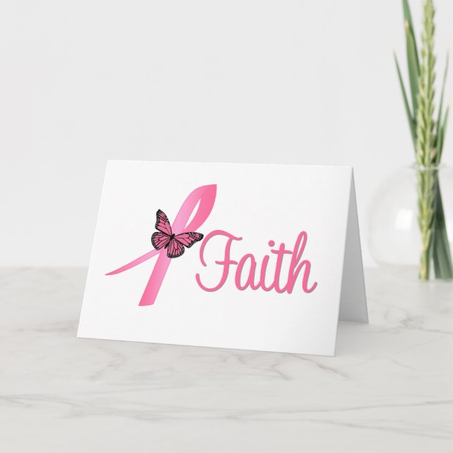 Faith Breast Cancer Awareness Kort (Framsida)