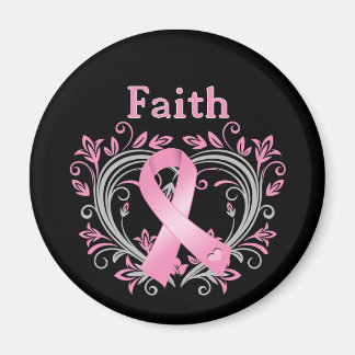Faith Breast Cancer Awareness Ribbon Magnet