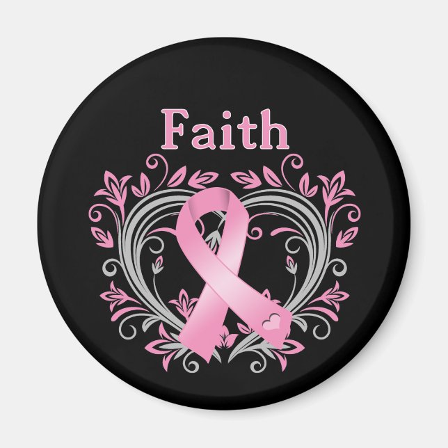 Faith Breast Cancer Awareness Ribbon Magnet (Framsidan)