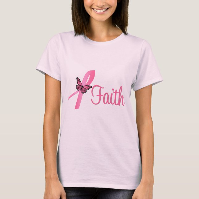 Faith Breast Cancer Awareness Tee Shirt (Framsida)