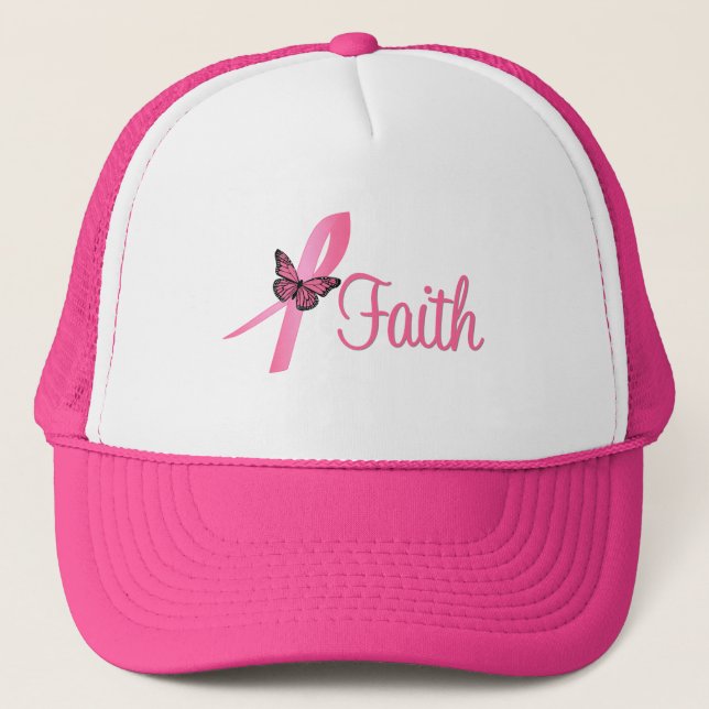 Faith Breast Cancer Awareness Truckerkeps (Framsida)