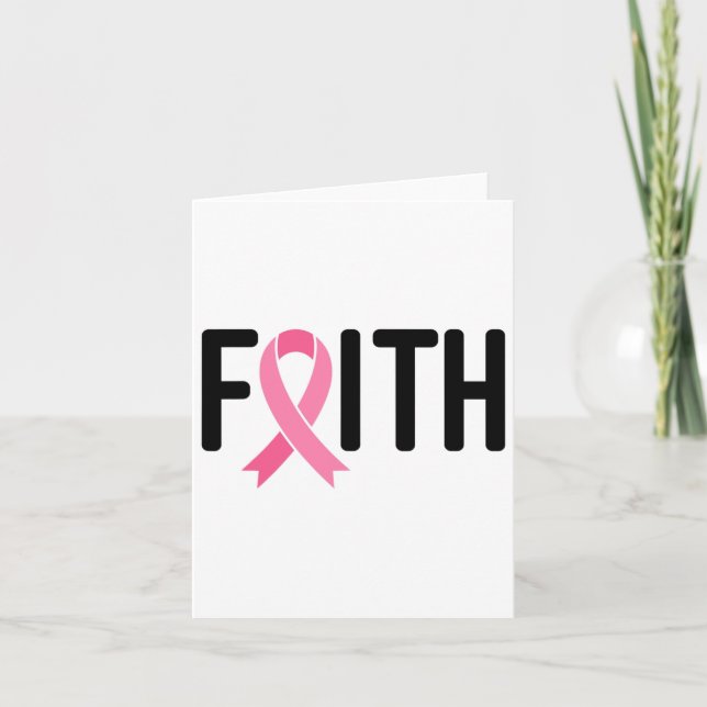 Faith Breast Cancer Pink Ribbon Breast Cancer Wome Kort (Framsida)