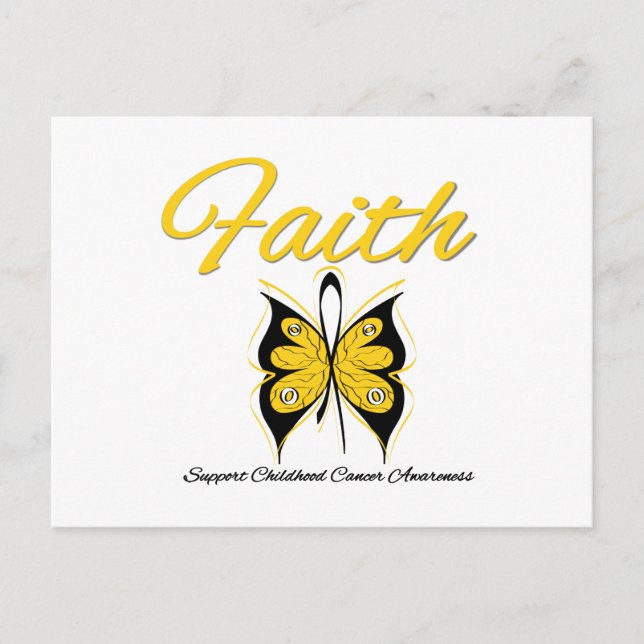 Faith Butterfly Ribbon Vykort (Framsida)