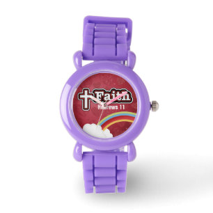 Faith Child rostless Steel & glitter strap watch Armbandsur