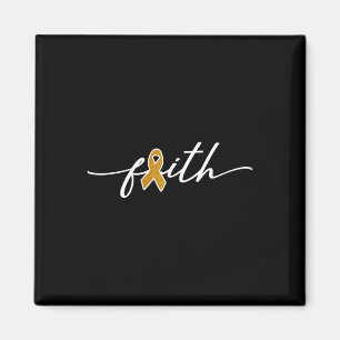 Faith Childature Canceness Medeness Guld Ribbon Fi Magnet