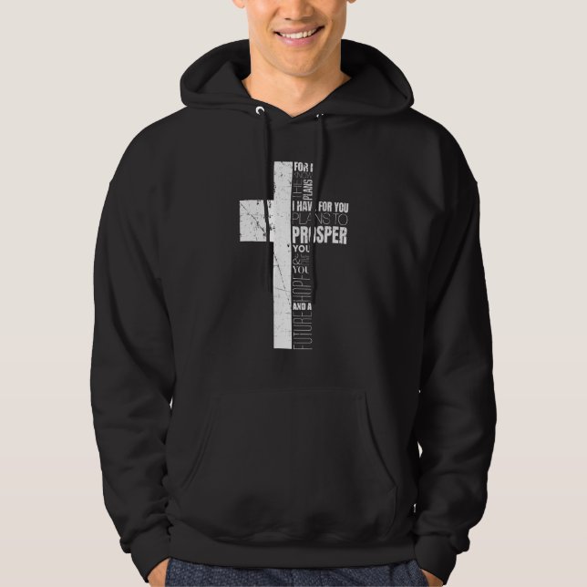 Faith Christian Bible Verse Manar Women Ord Cro Hoodie (Framsida)