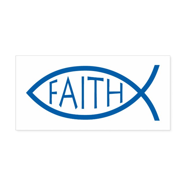 Faith | Christian Fish Symbol Självfärgande Stämpel (Design)