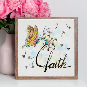 Faith Christian Religiösa Butterfly Dandelion Poster