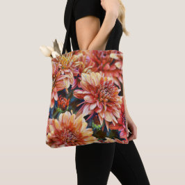 Faith Chrysanthemum Flower Art Tote Tygkasse