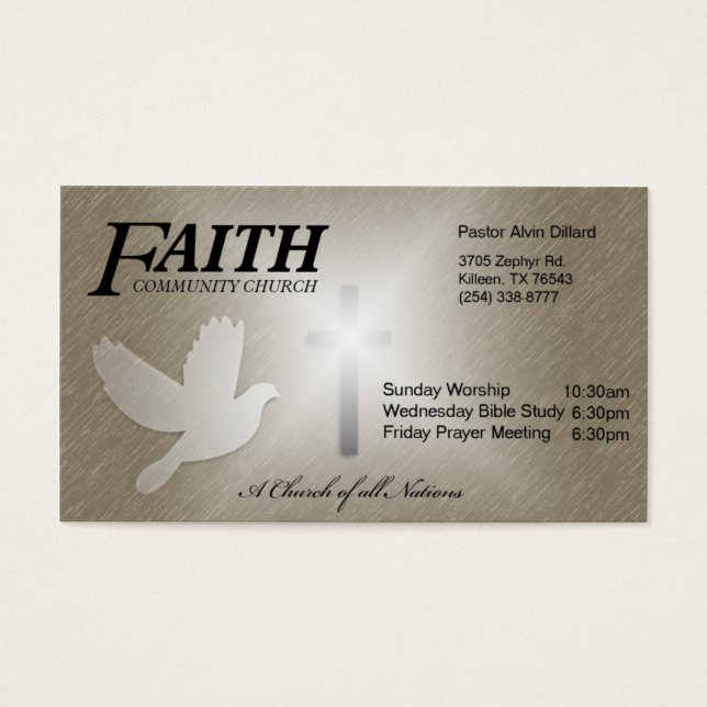 Faith Community Church Visitkort (Framsidan)