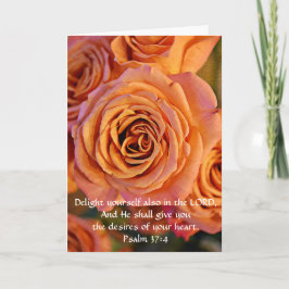 Faith Coral Orange Ro födelsedagskort Kort
