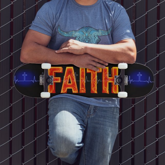 Faith Cross Heartbeat Mini Skateboard Bräda 18,5 Cm (Utomhus 3)