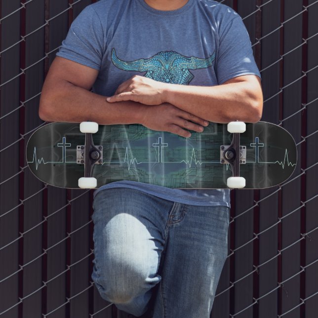 Faith Cross Heartbeat Mini Skateboard Bräda 18,5 Cm (Utomhus 3)