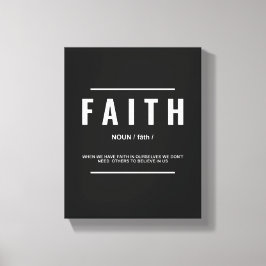 Faith Definition | Inspirationell offertväggskonst Canvastryck