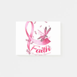 Faith Dragonfly Bröstcancer Medvetenhet T-Shirt Post-it Block