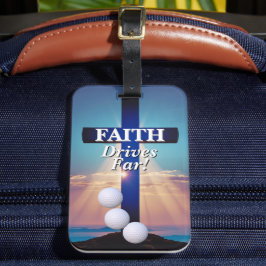 Faith Drives Far Golf Bagagebricka