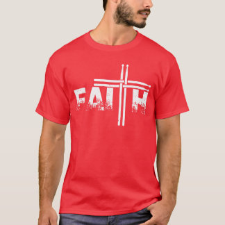 Faith Drum Stick Cross Kristet Gud Jesus Roligt Tr T Shirt