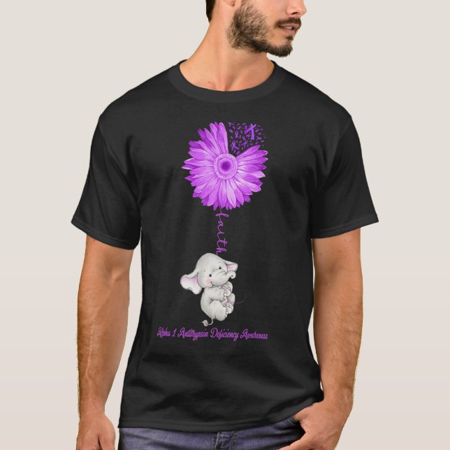 Faith Elephant Alpha 1 Antrypsin Deficiency Awar T Shirt (Framsida)