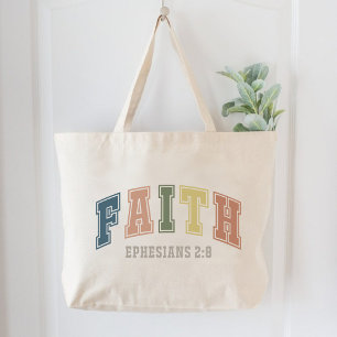 Faith Ephesian 2:8 Christian Women Faith Based Jumbo Tygkasse