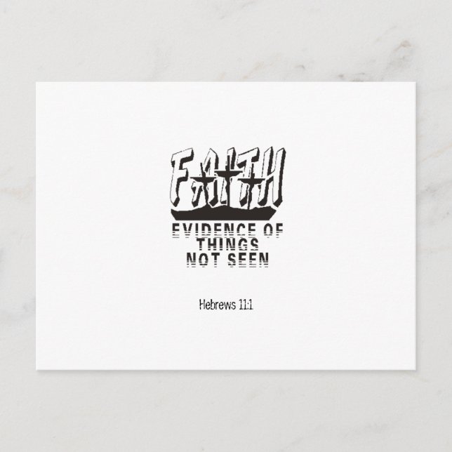 Faith Evidence of sak ej synt Vykort (Framsida)