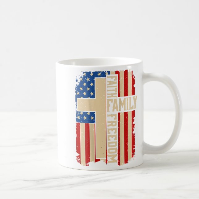 Faith Family Dom God Country Patriotic Christian O Kaffemugg (Höger)