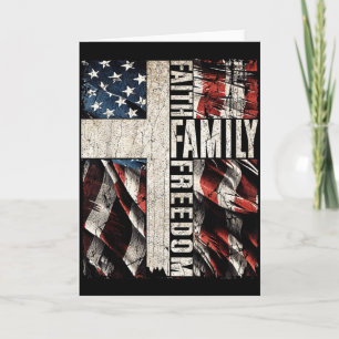 Faith Family Dom - Patriotisk Kristet Vintage Usa Kort