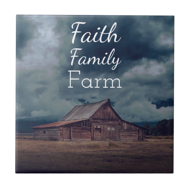 Faith Family Farm Photo Ceramic Tile Kakelplatta (Framsidan)