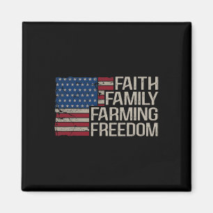 Faith Family Farming Freedom American Flagga 4:e Magnet