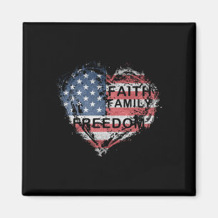 Faith Family Farming Freedom American Flagga 4:e Magnet