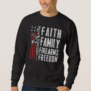 Faith Family Firearms Freedom - Pro Gud Guns Usa F Lång Ärmad Tröja