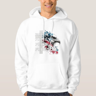 Faith, Family, Flagga, Freedom, Eagle Hoodie