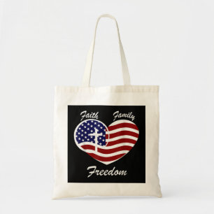 Faith Family Freedom American Flagga Patriotic Day Tygkasse